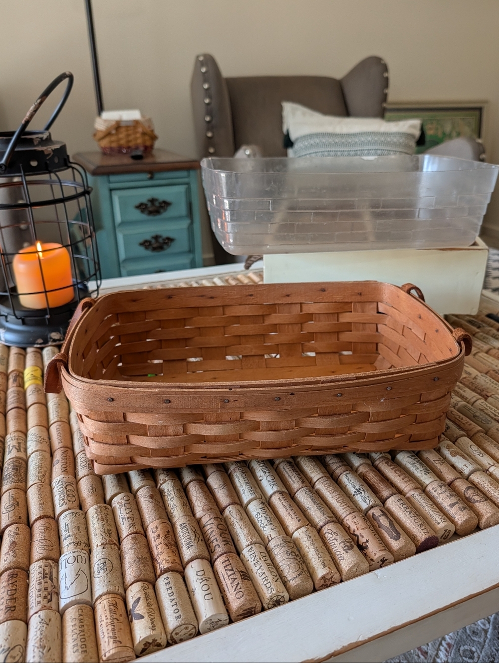 Longaberger Pantry Basket With Plastic Protector